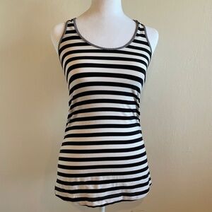 Lululemon Racerback Tank - Black/White Striped - Size 6
